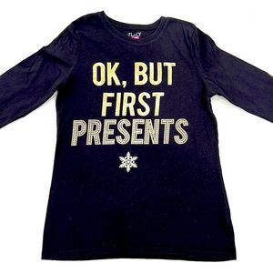 Modern Lux Tee Girls XXL Ok But First Presents NEW